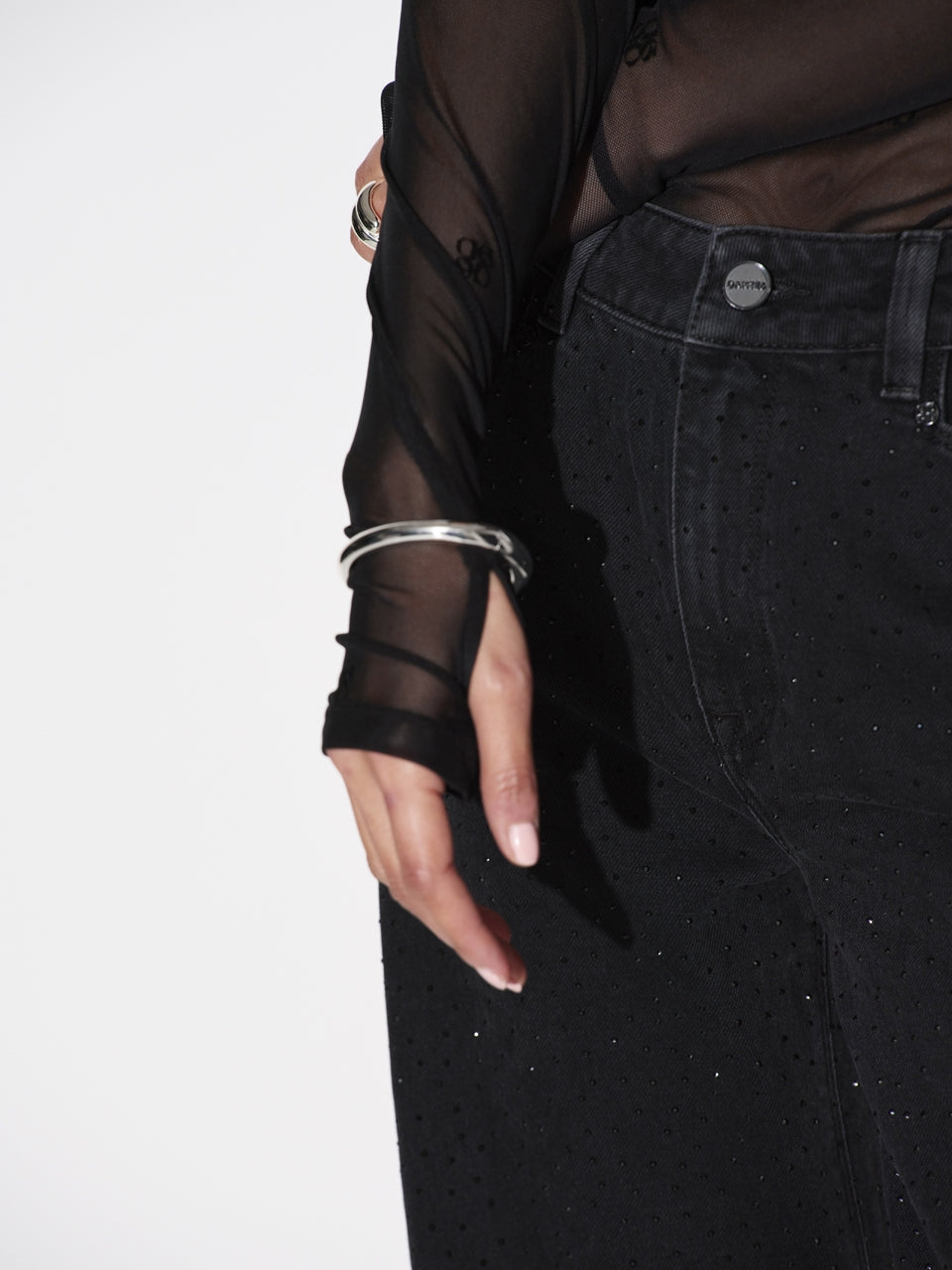 Dante6 - Gaia Rhinestone Jeans - detailfoto broek