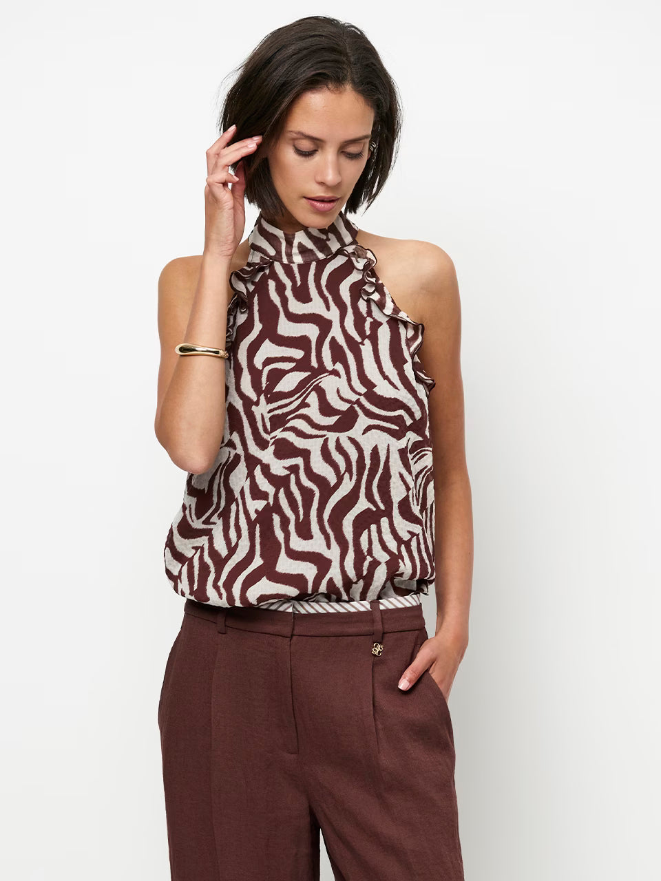 Dante6 - Galilee printed halter top-vooraanzicht