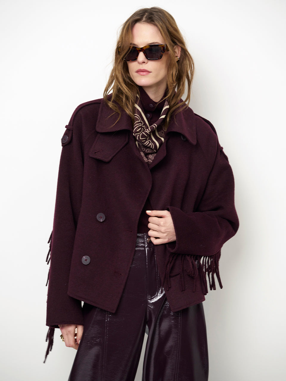 Dante6 - Haven fringe wool coat-voorzijde