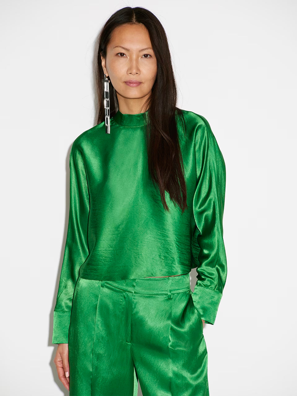 Dante6 - Jules satin smart pants-detailfoto stof