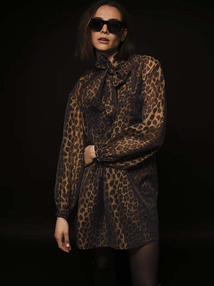 Dante6 - Leigh Leopard Dress- detailfoto stof
