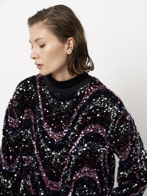 Dante6 - Lizy sequins top-detailfoto structuur