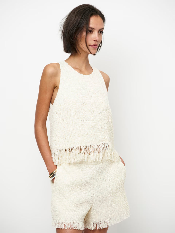 Dante6 - Nolise fringe bouclé halter top-vooraanzicht