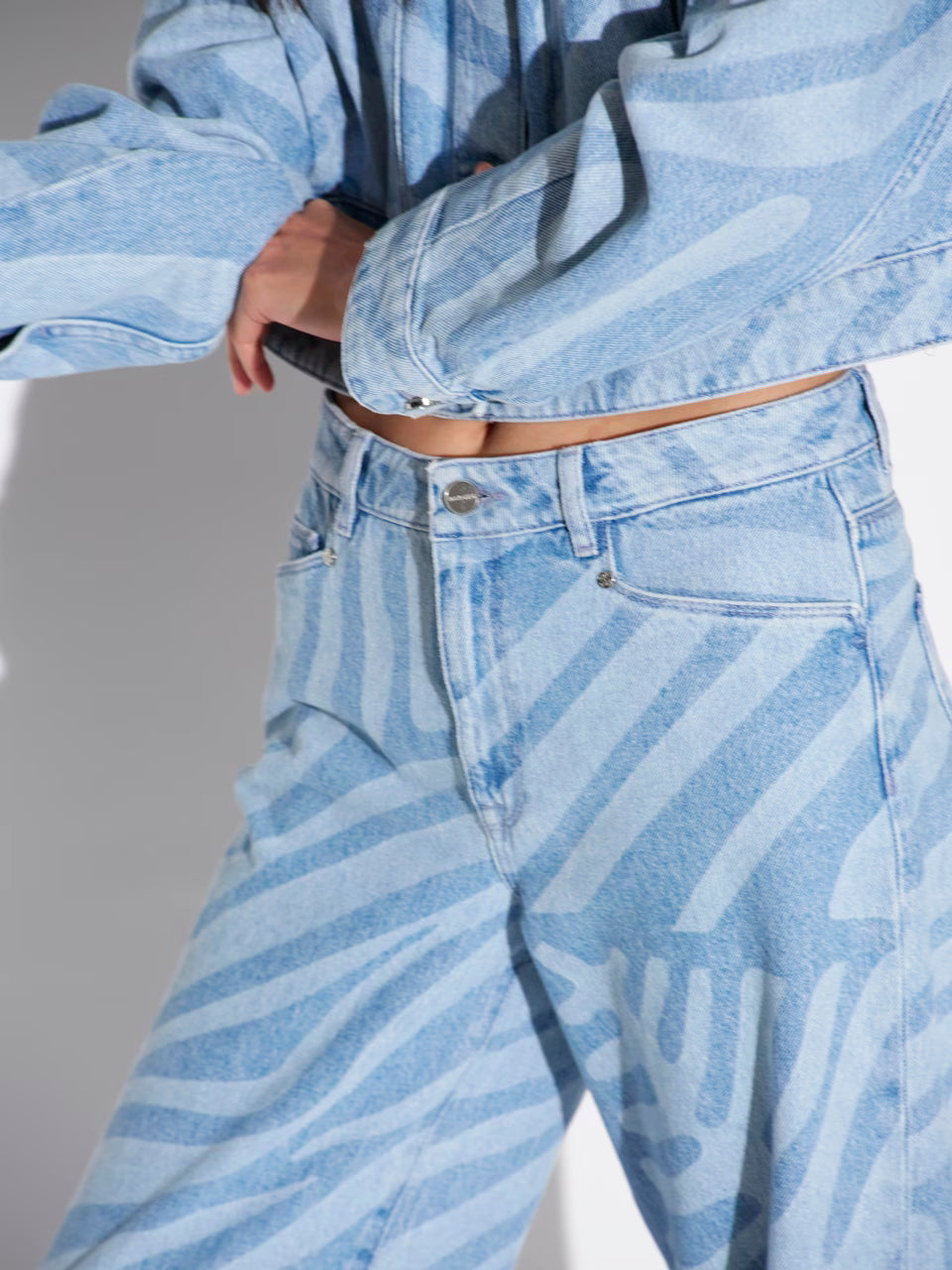 Dante6 - Nuit wide leg printed jeans-detailfoto print