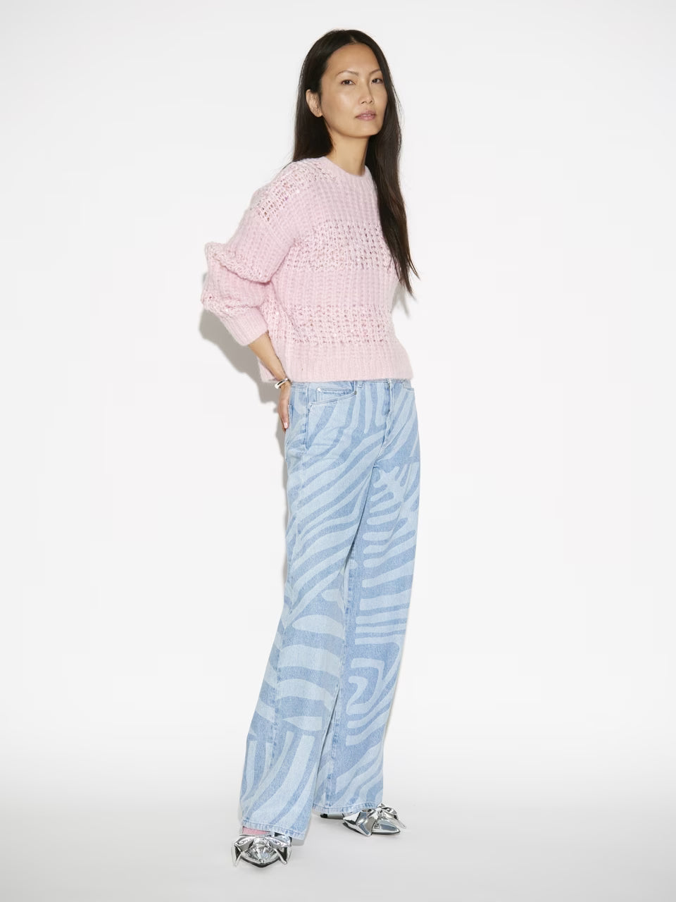 Dante6 - Nuit wide leg printed jeans-aanfoto