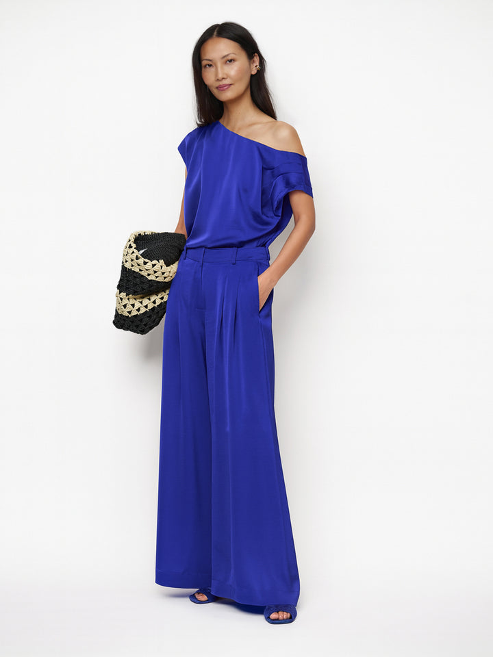 Dante6 - Onique wide leg satin pants-vooraanzicht