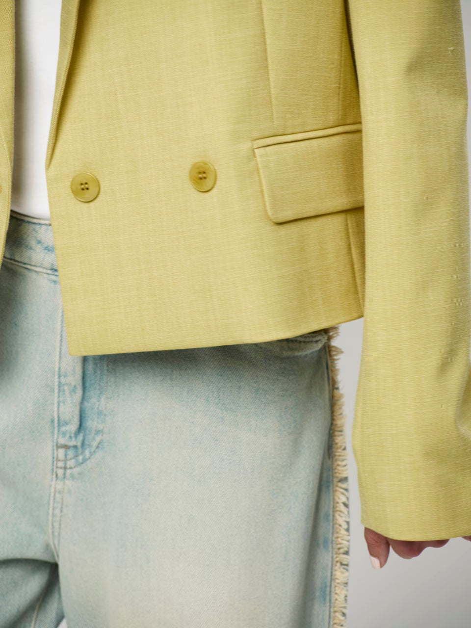Dante6 - Reyes relaxed fit cropped blazer-detailfoto sluiting