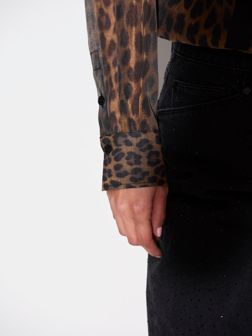 Dante6 - Rique Leopard Shirt-detailfoto knoop