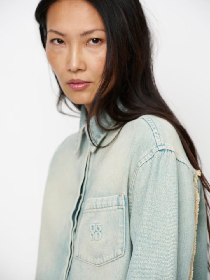 Dante6 - blane fringed denim shirt-detailfoto