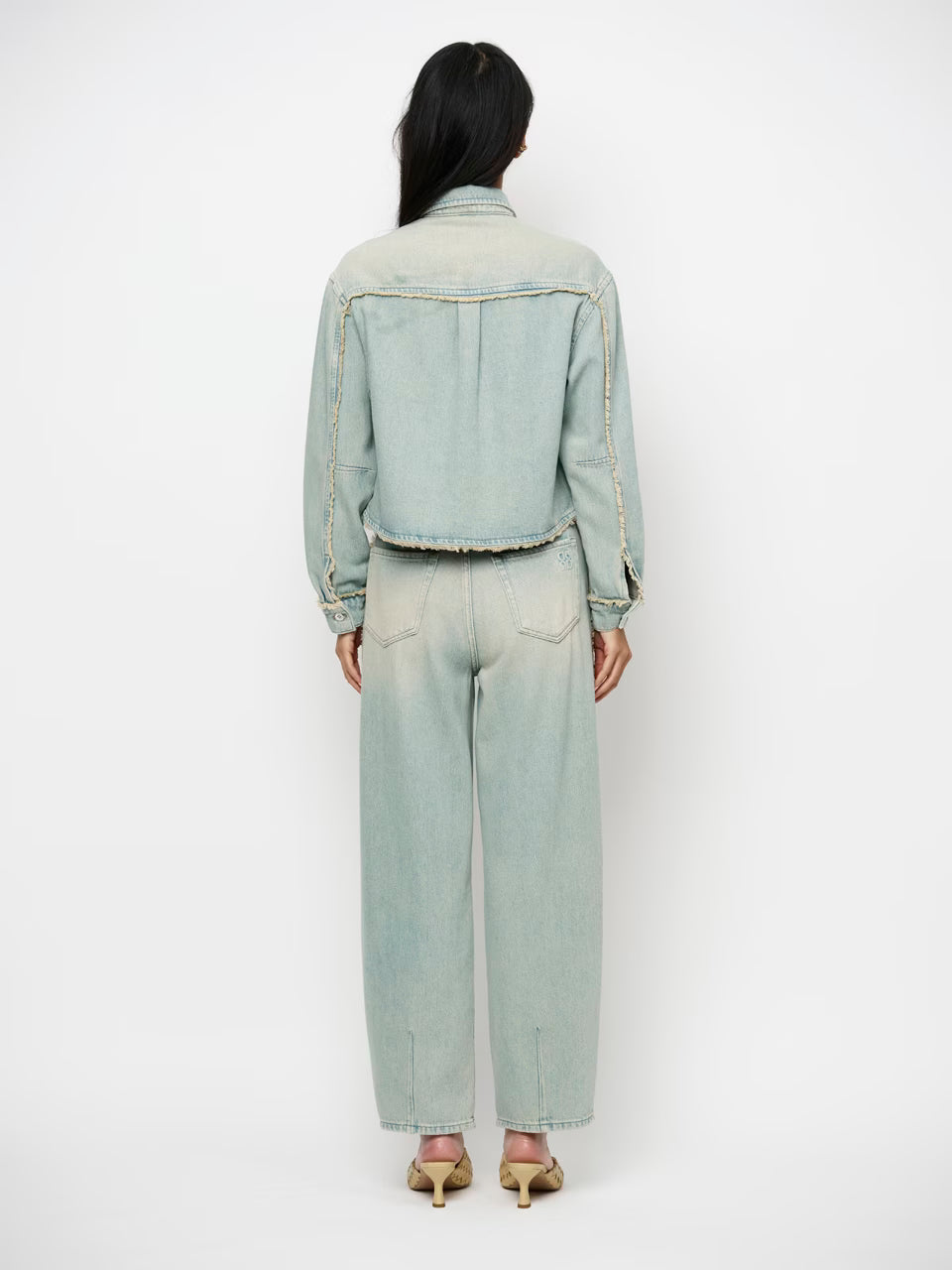 Dante6 - blane fringed denim shirt-achteraanzicht