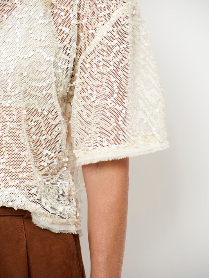 Dante6 - zaira sequins net top-detailfoto mouw