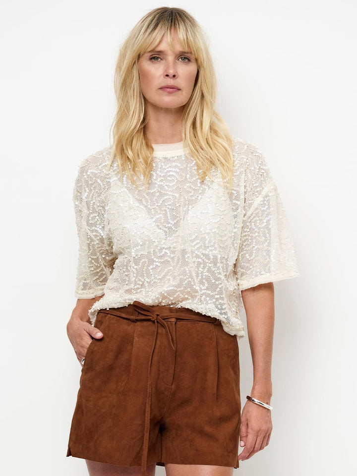 Dante6 - zaira sequins net top-vooraanzicht