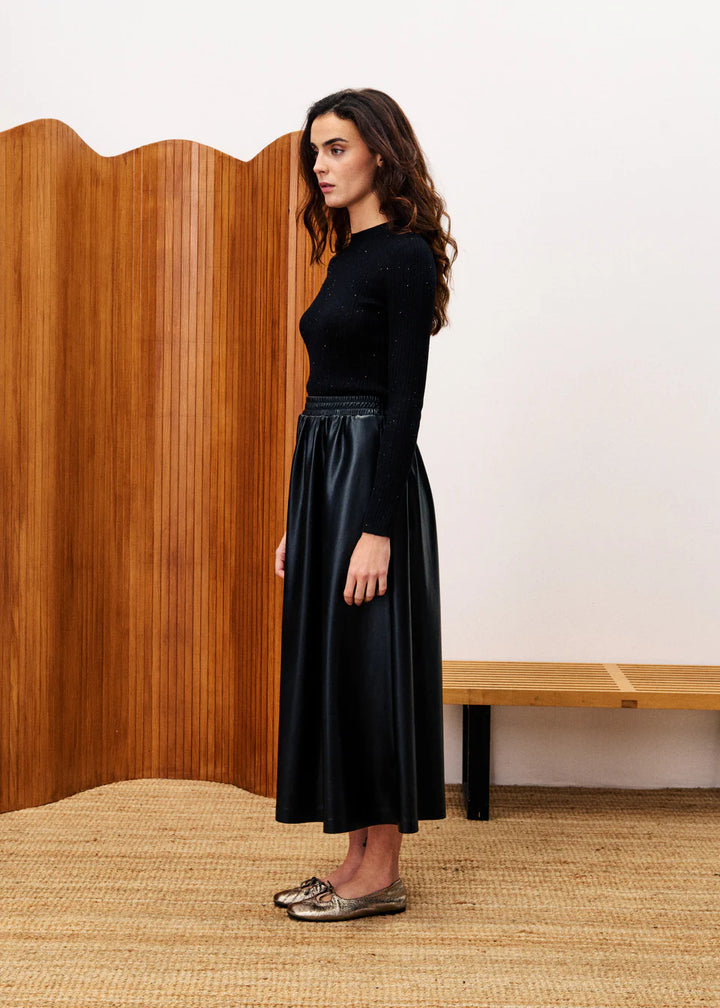 FRNCH - Geranium Black Sweater-zijaanzicht