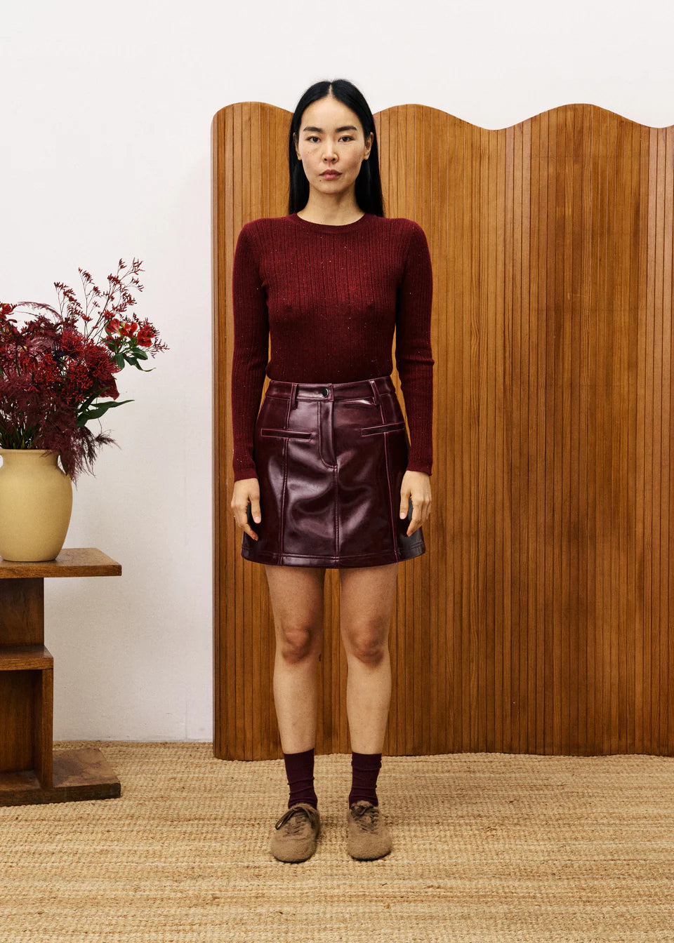 FRNCH - Geranium Bordeaux Sweater-vooraanzicht