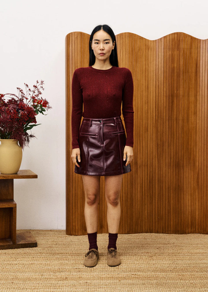 FRNCH - Geranium Bordeaux Sweater-vooraanzicht
