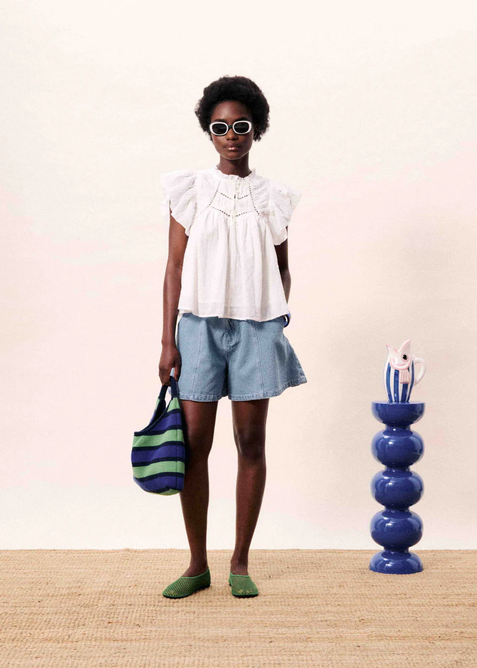 FRNCH - Khoi Denim Short-vooraanzicht