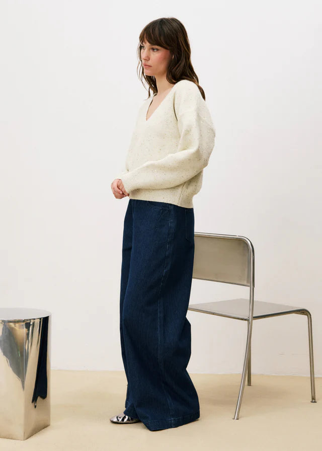 FRNCH - Ornelle Sweater Cream-zijaanzicht