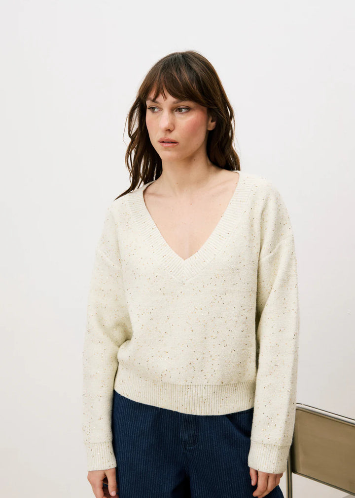 FRNCH - Ornelle Sweater Cream-detailfoto