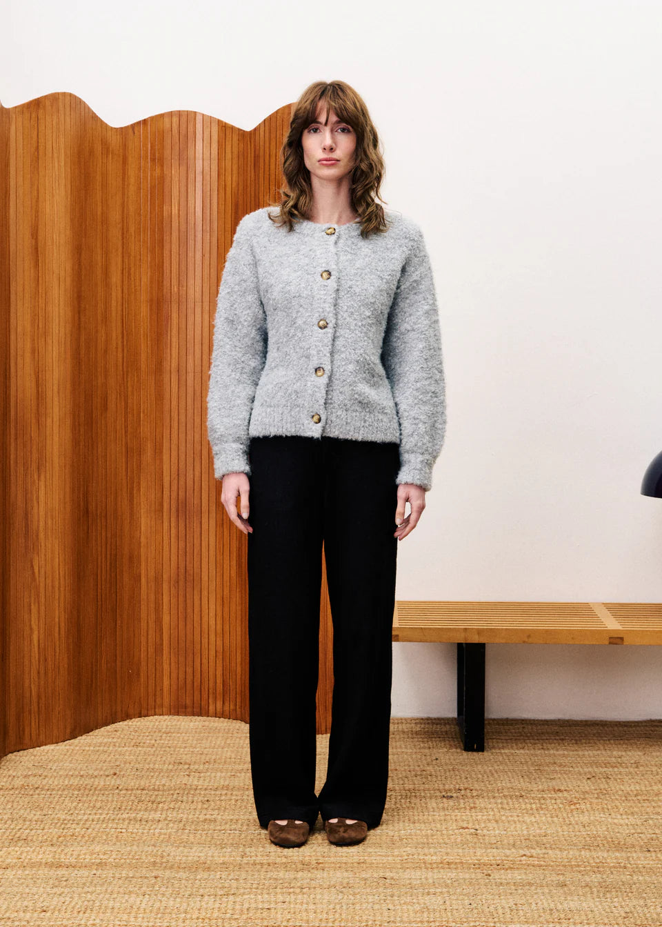 FRNCH - Selkirk Cardigan Gris-vooraanzicht