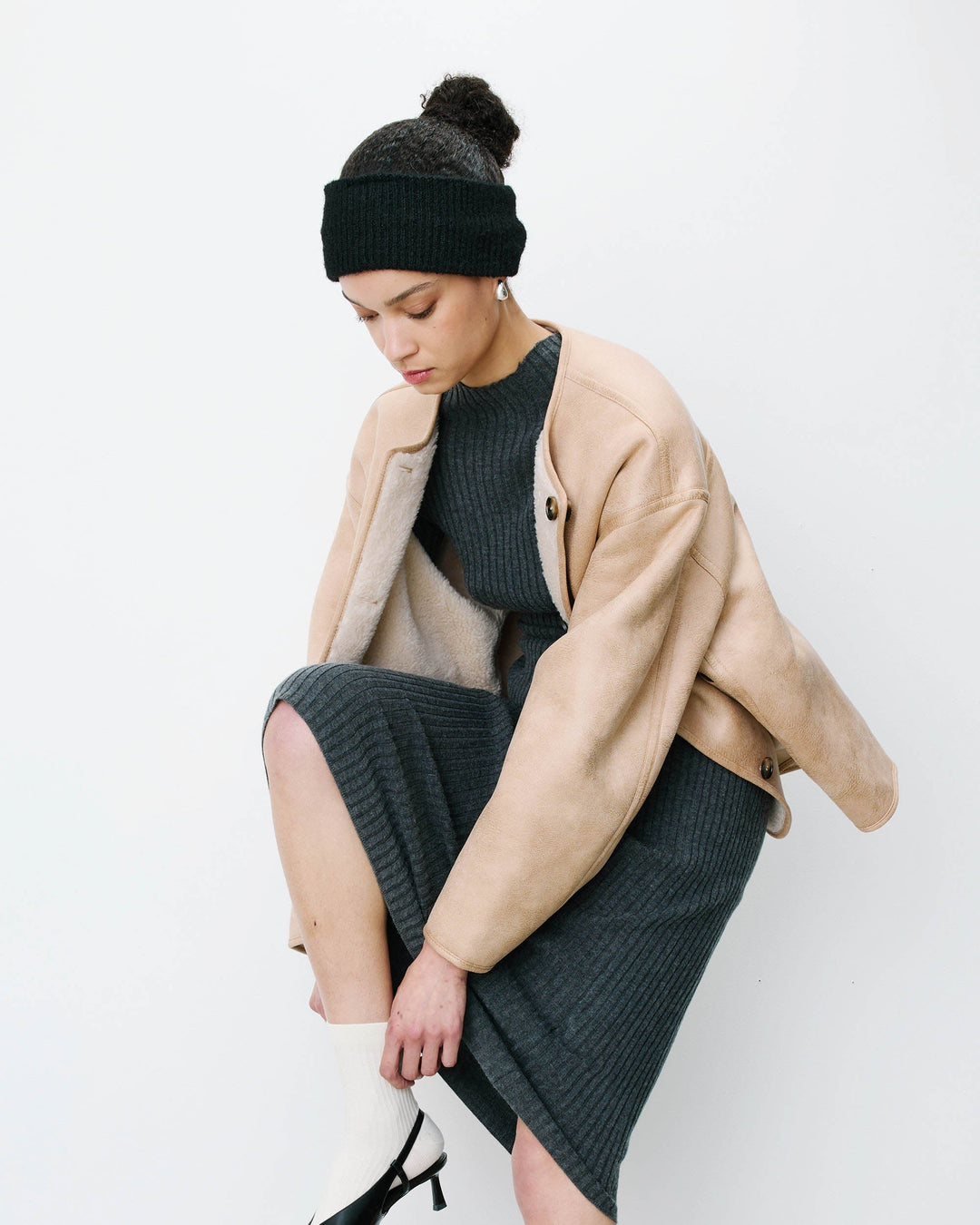Grace&Mila - Twisted knit headband Auden-vooraanzicht