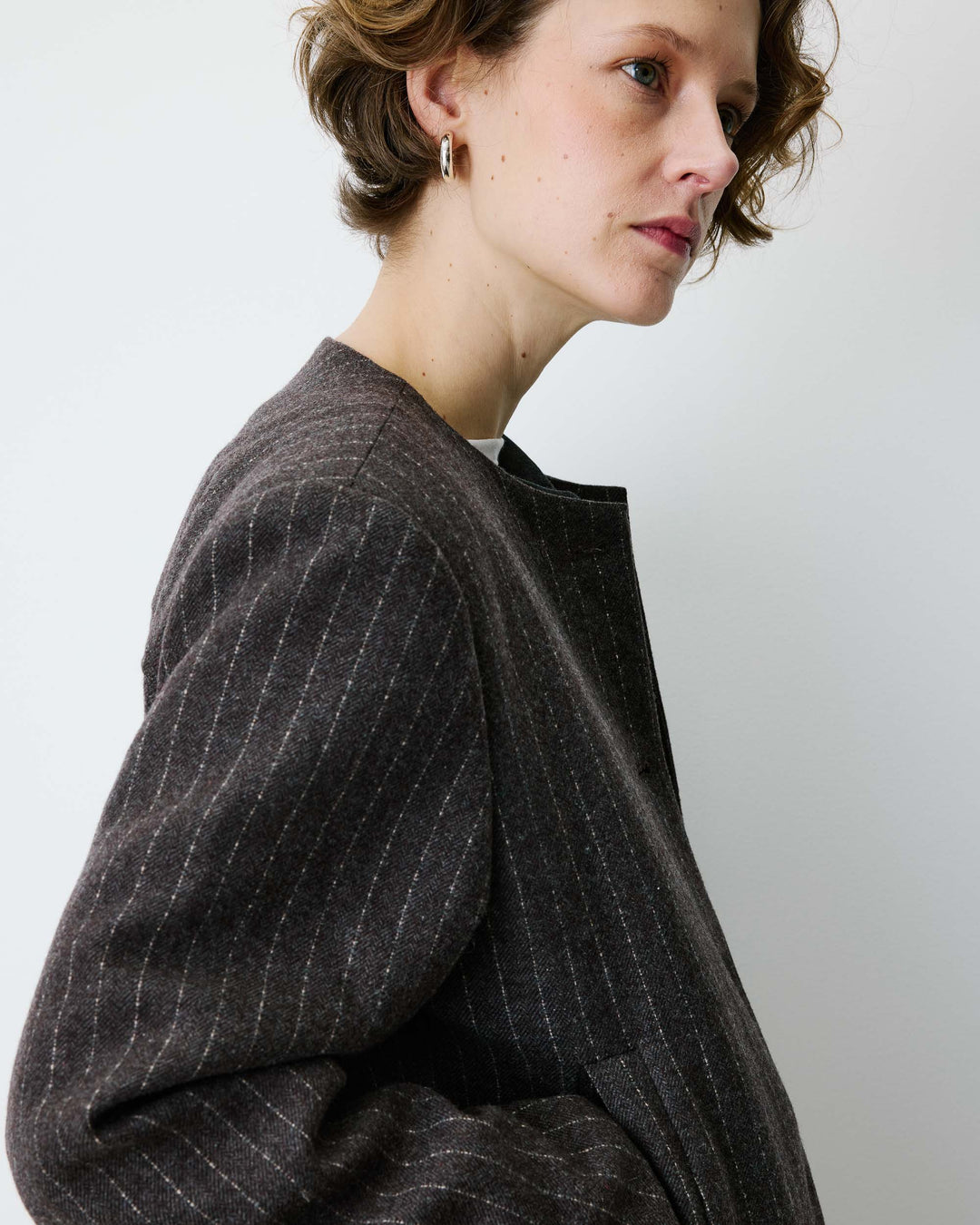 Grace&Mila - Wool blend pinstripe blazer Bruna-achteraanzicht