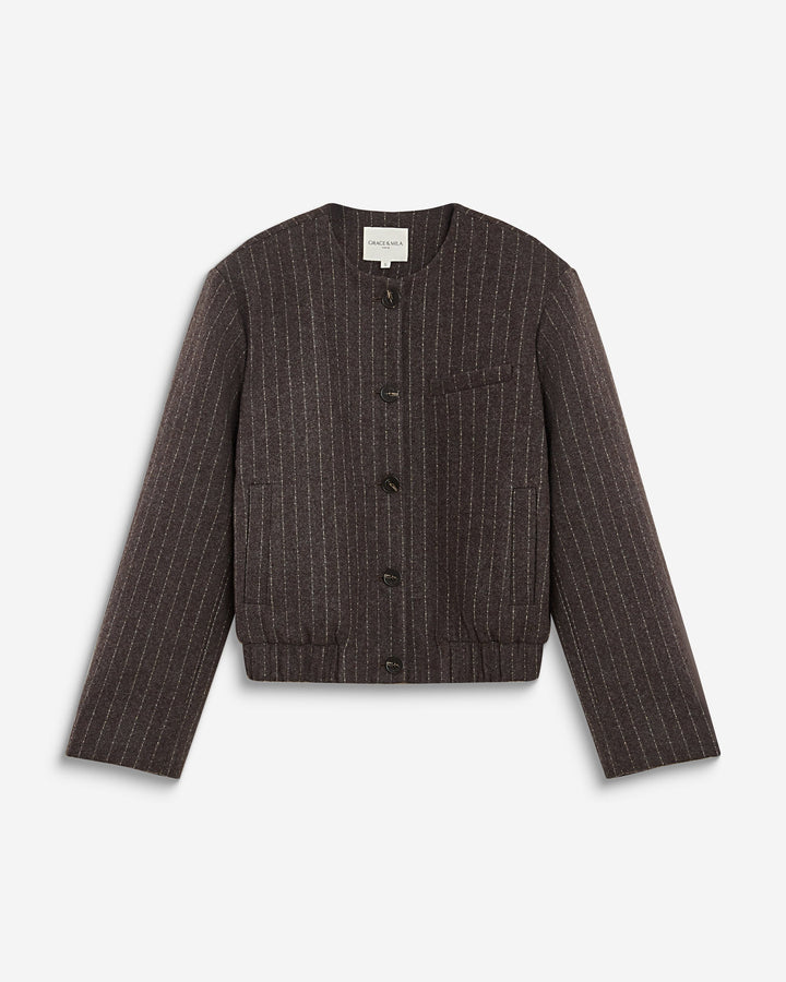 Grace&Mila - Wool blend pinstripe blazer Bruna-packshot
