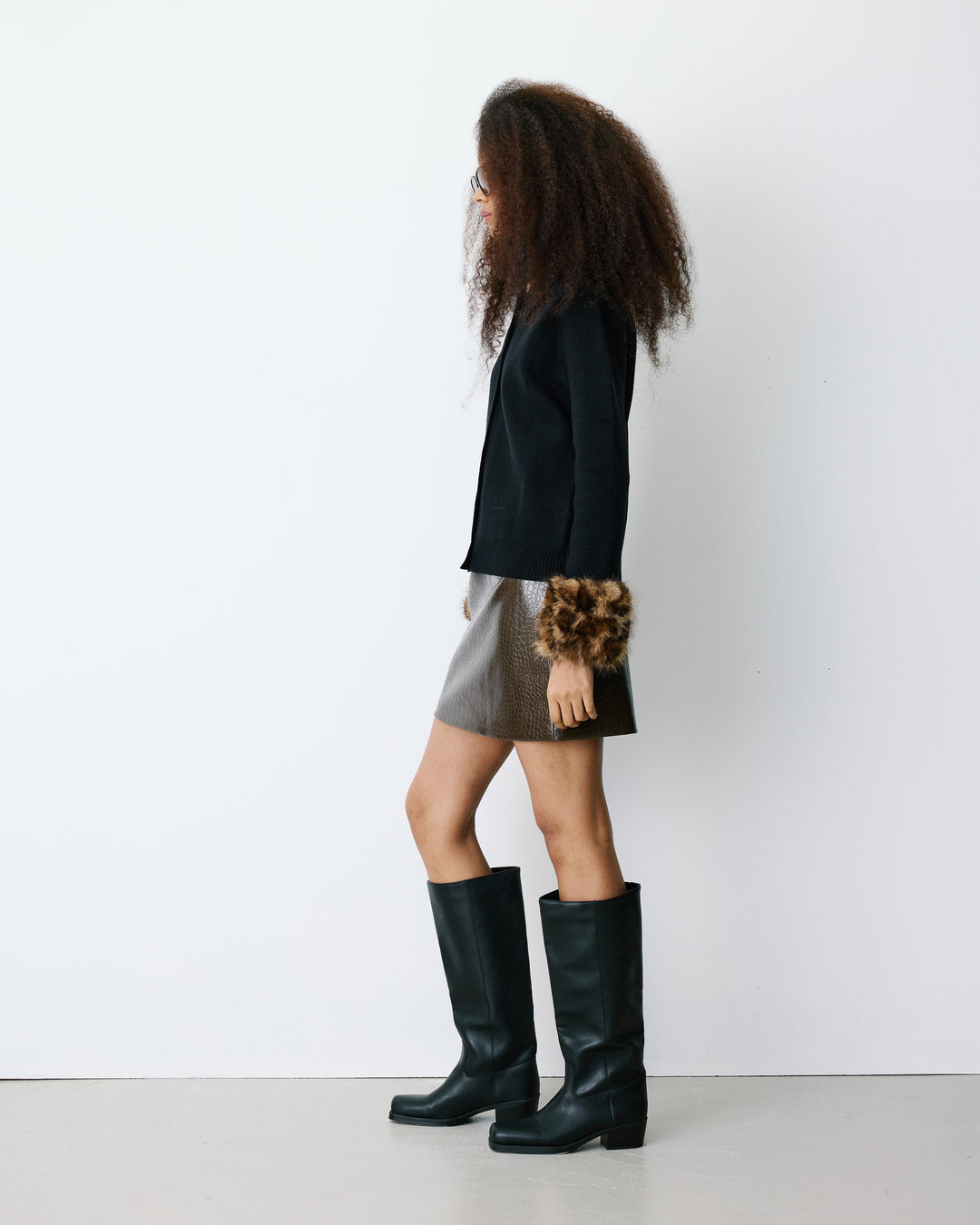 Grace&Mila - Faux leather mini skirt Betty-achteraanzicht