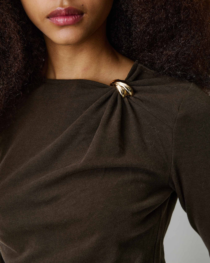 Grace&Mila - Long-sleeve draped top Bijou-zijaanzicht