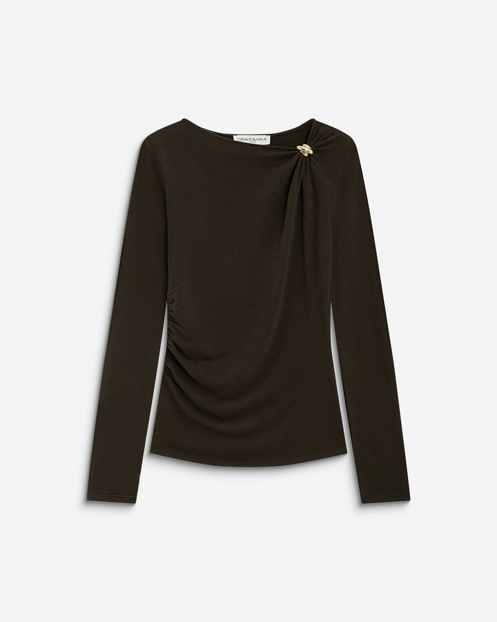 Grace&Mila - Long-sleeve draped top Bijou-packshot