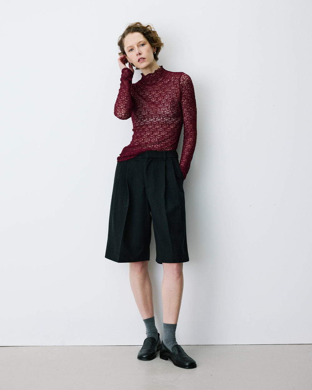 Grace&Mila - Long-sleeve lace top Blake-voorzijde