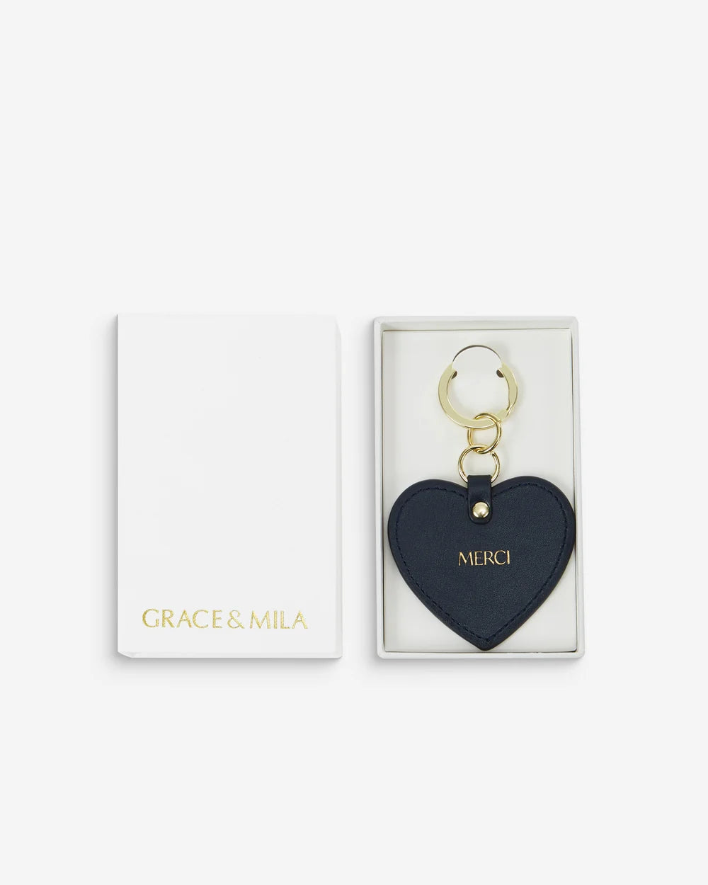 Grace&Mila - Leather heart keyring Aria-bovenaanzicht