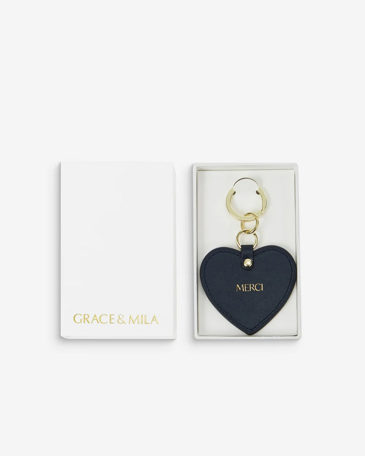 Grace&Mila - Leather heart keyring Aria-bovenaanzicht