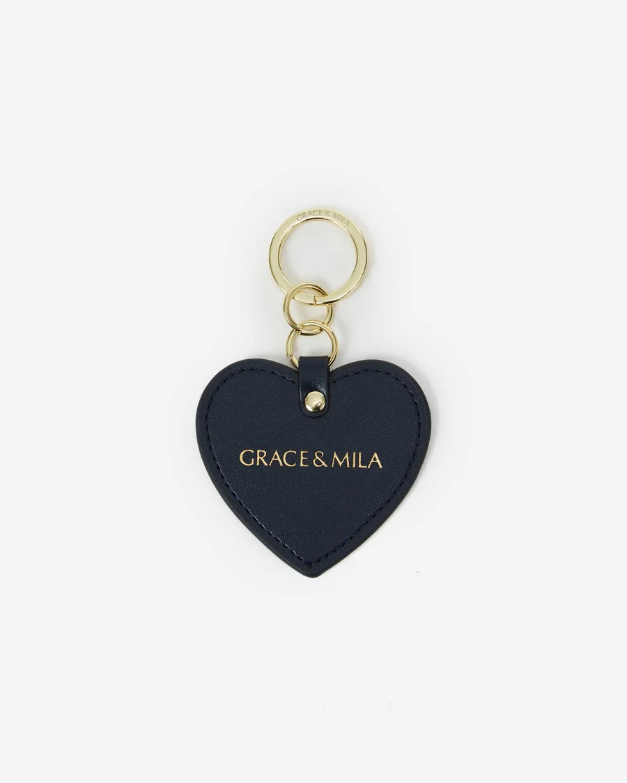 Grace&Mila - Leather heart keyring Aria-achteraanzicht