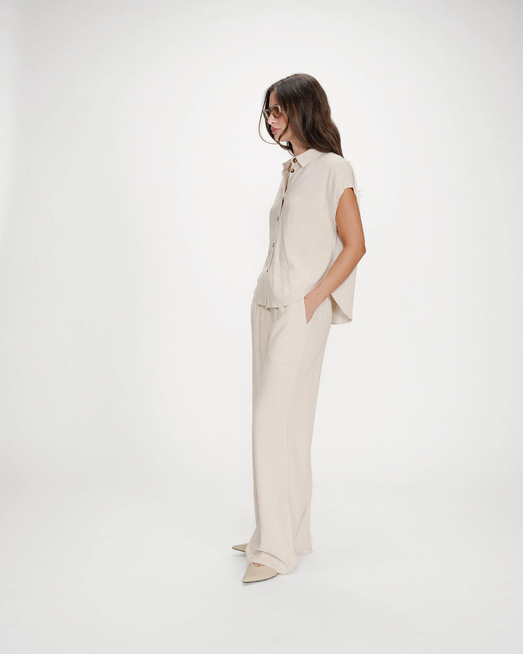 Grace&Mila - Perez Linen shirt-zijaanzicht