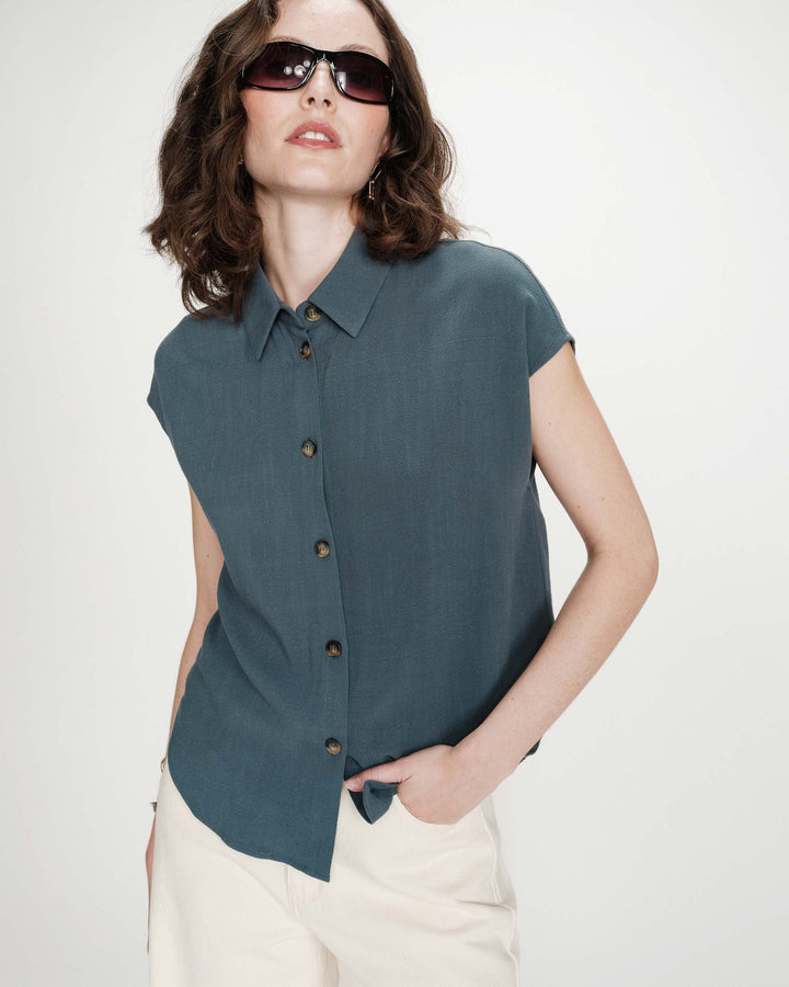 Grace&Mila - Perez Linen shirt-vooraanzicht