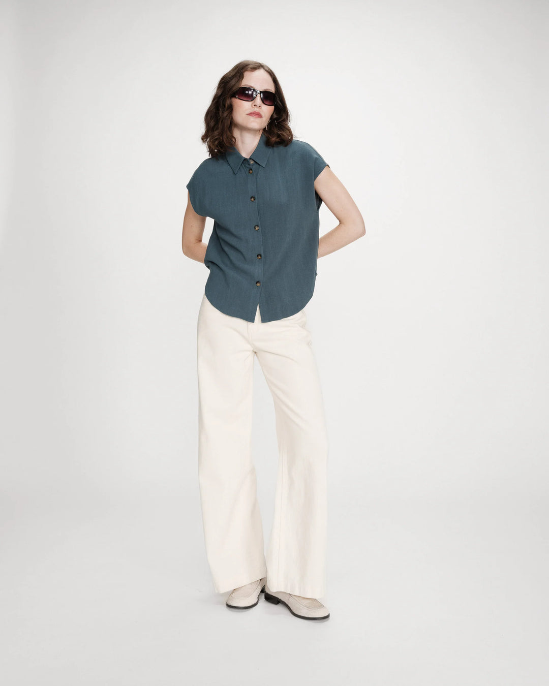 Grace&Mila - Perez Linen shirt-aanfoto