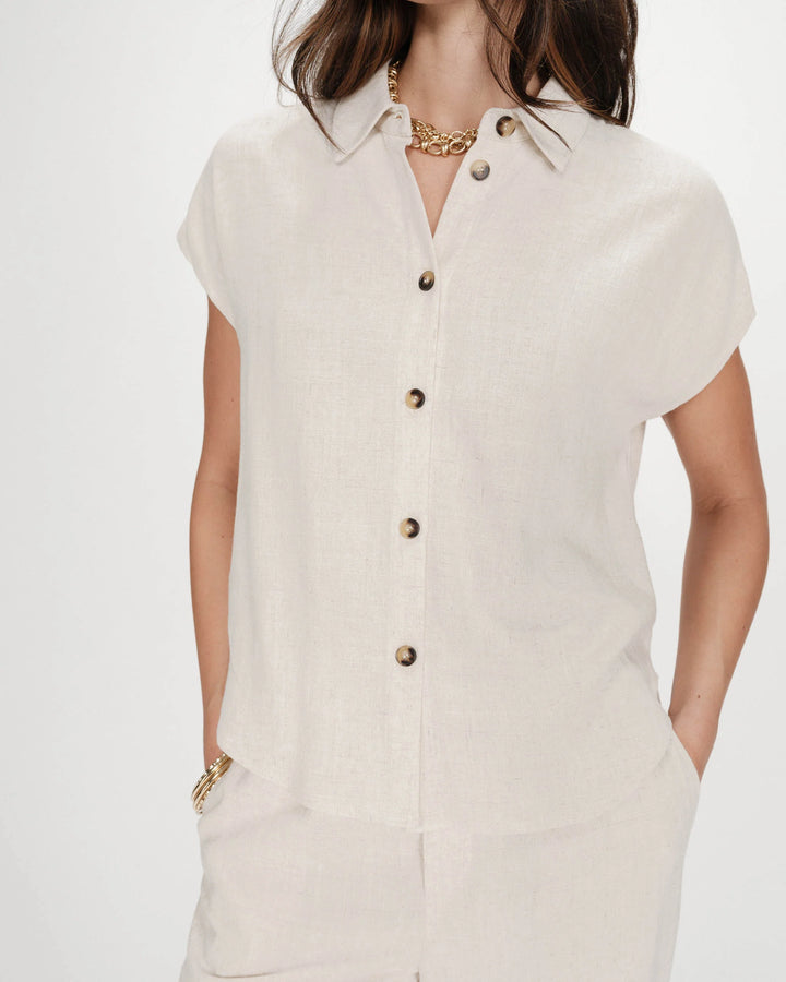 Grace&Mila - Perez Linen shirt-detailfoto voorzicht