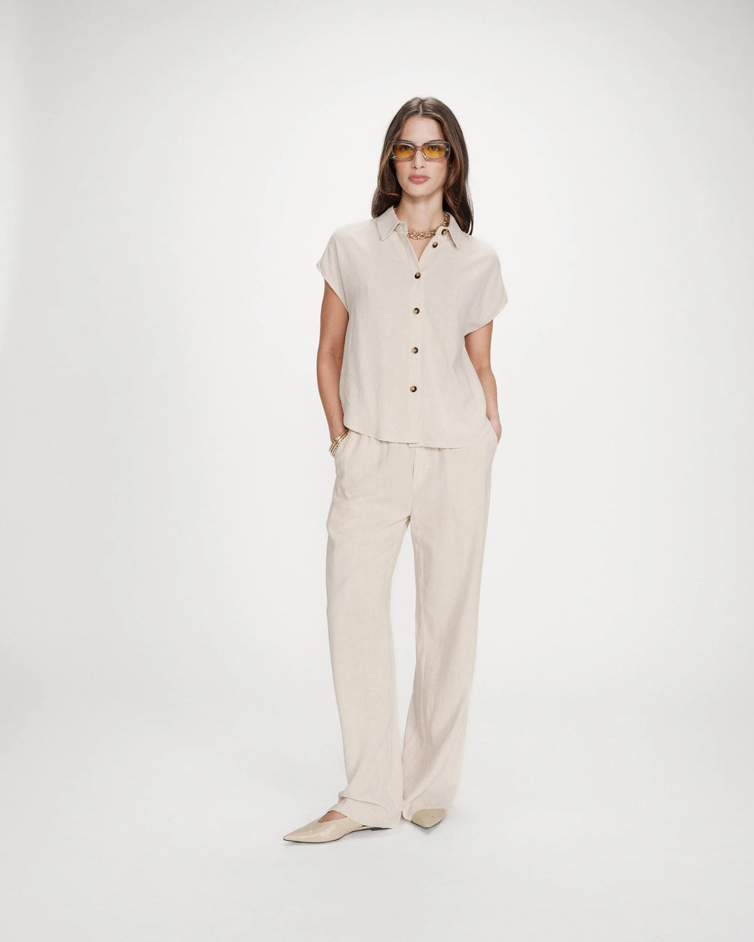 Grace&Mila - Perez Linen shirt-aanfoto
