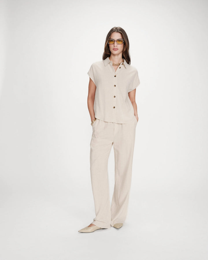 Grace&Mila - Perez Linen shirt-aanfoto