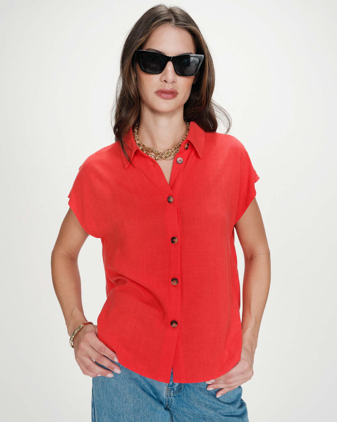 Grace&Mila - Perez Linen shirt-vooraanzicht