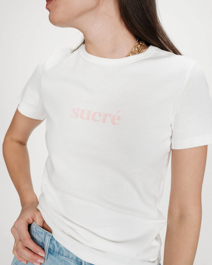 Grace&Mila - Printed slogan T-shirt Vigee-zijaanzicht