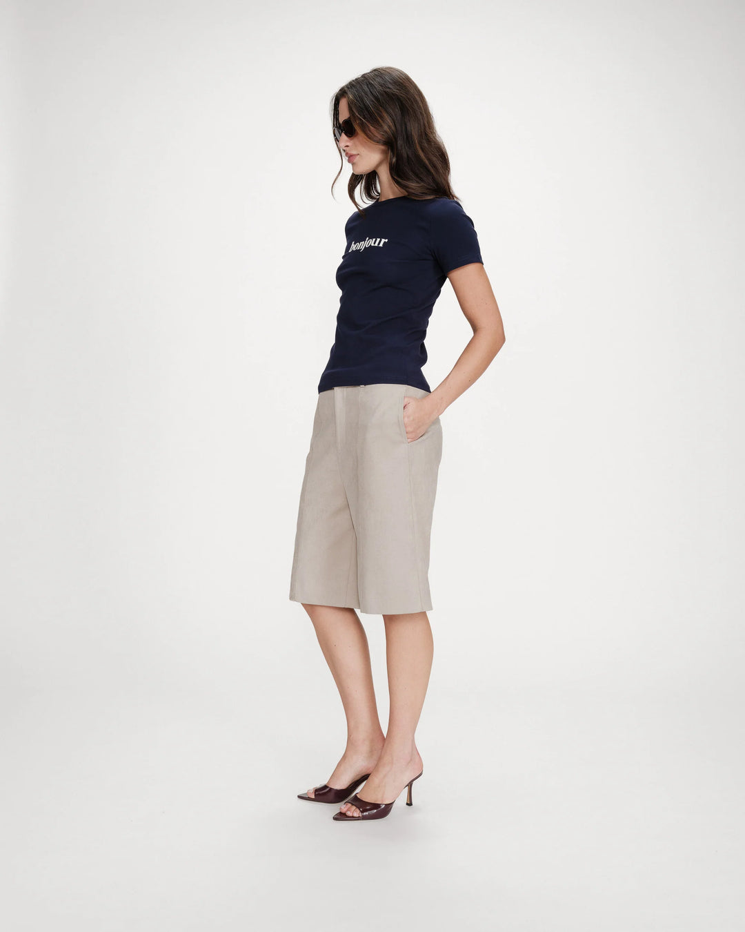 Grace&Mila - Printed slogan T-shirt Vigee-zijaanzicht
