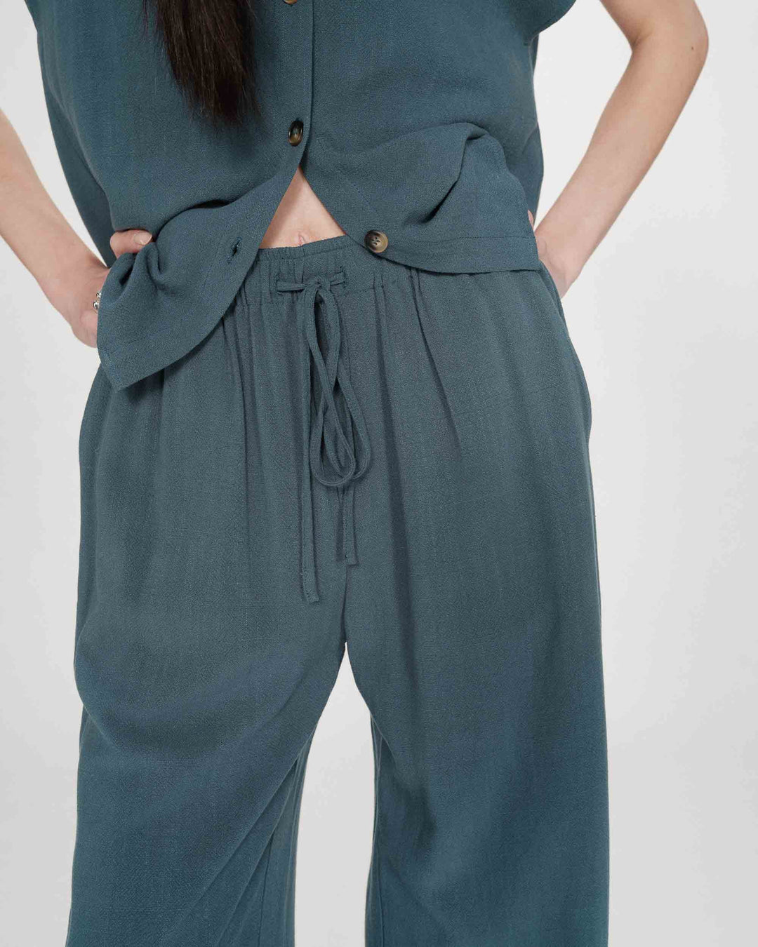 Grace&Mila - Raven wide-leg linen pants-detailfoto