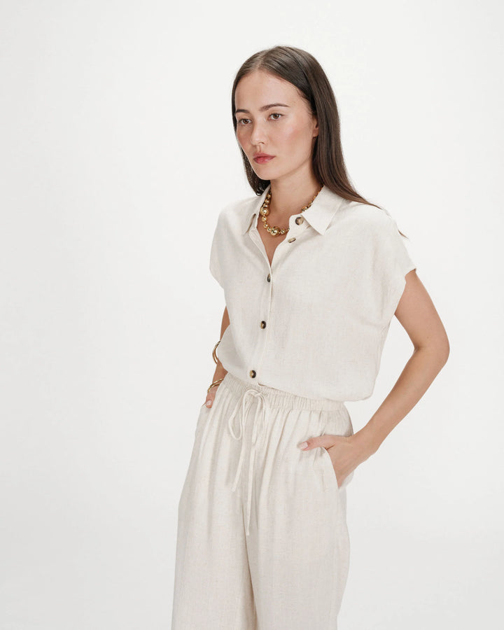 Grace&Mila - Raven wide-leg linen pants-zijaanzicht