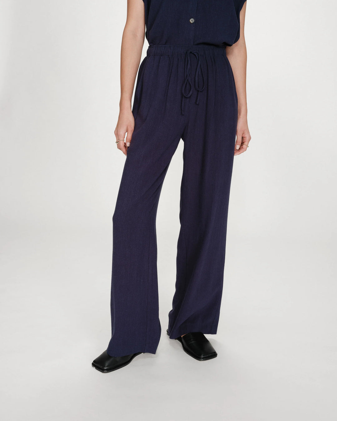 Grace&Mila - Raven wide-leg linen pants-vooraanzicht