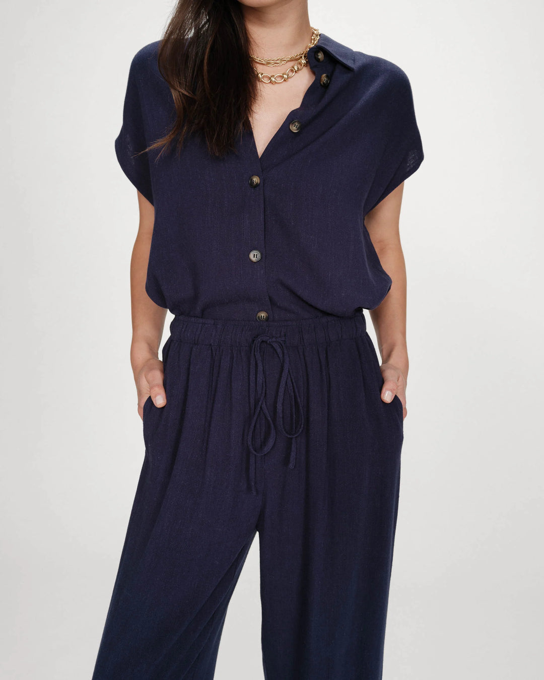 Grace&Mila - Raven wide-leg linen pants-detailfoto