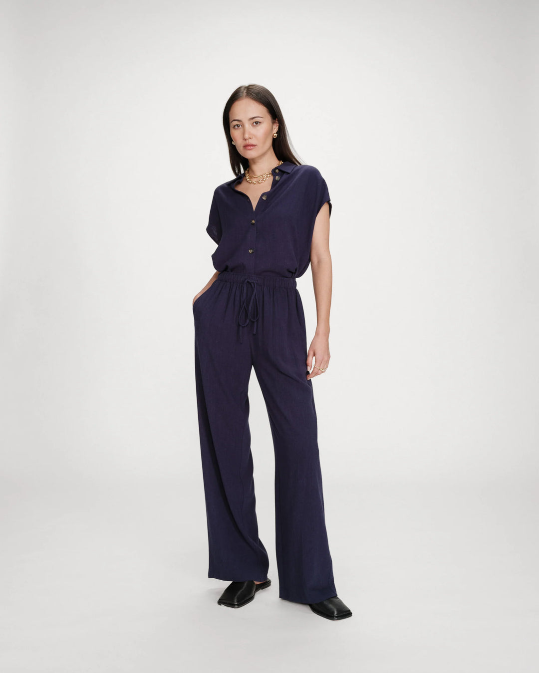 Grace&Mila - Raven wide-leg linen pants-aanfoto