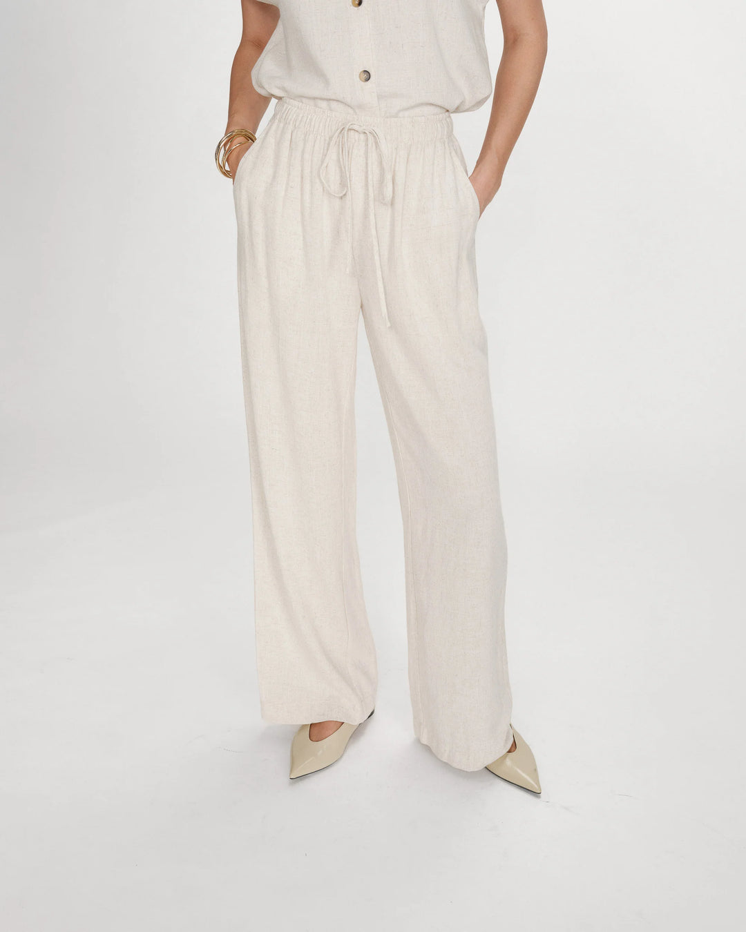 Grace&Mila - Raven wide-leg linen pant-vooraanzicht