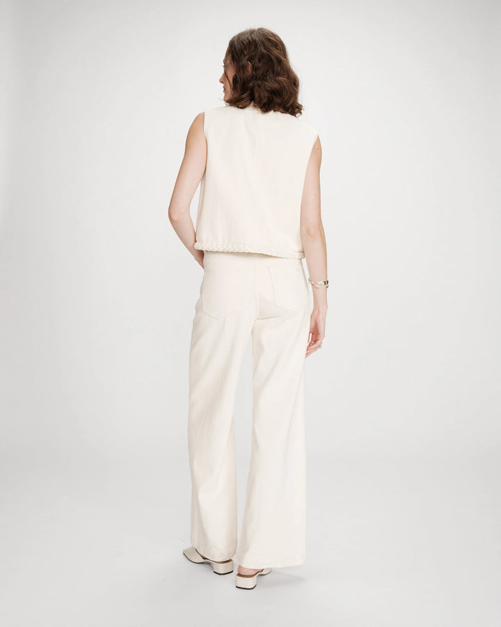 Grace&Mila - Sleeveless jacket ecru Verona-achteraanzicht