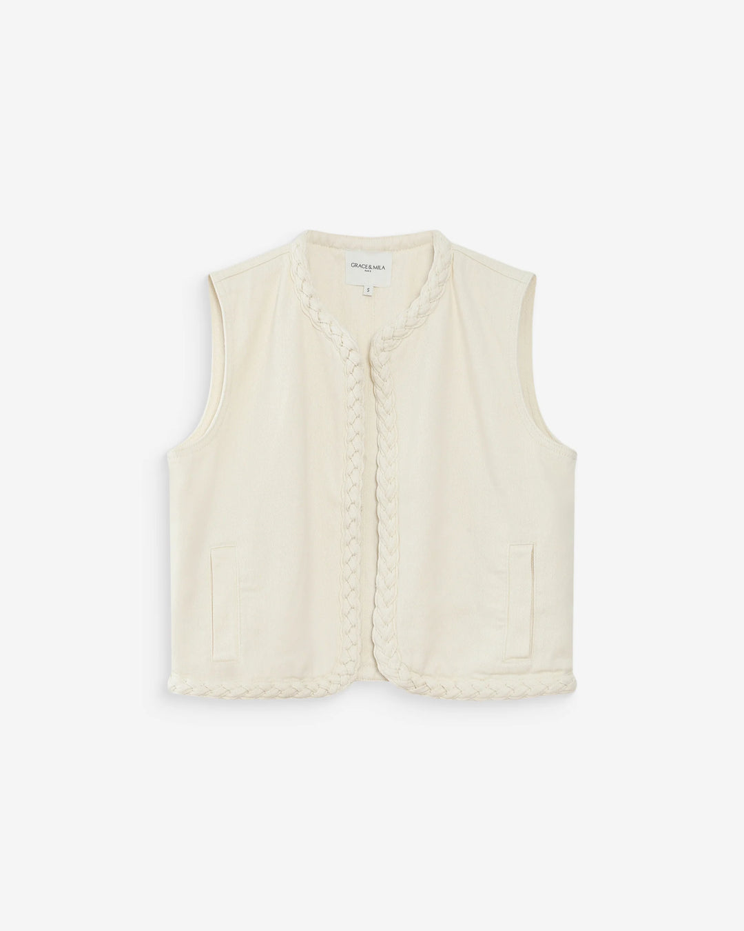 Grace&Mila - Sleeveless jacket ecru Verona-packshot